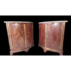 Pair Of Regency Period Corner Cabinets - Stamped Carel