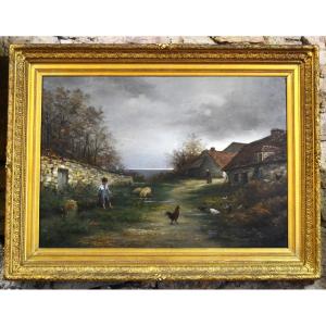 Pendants Of Paintings, Large Oils On Canvas Of The Nineteenth, By J.h Penet. 