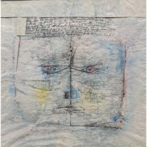 Slava Bogojevic (1922-1978) Visage Technique Mixte