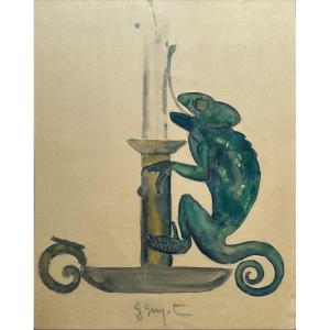 Georges Lucien Guyot (1885-1972), "candlestick's Chameleon"