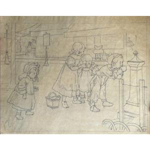 Jean Jules Henry Geoffroy Dit Géo (1853-1924), "group Of Children"