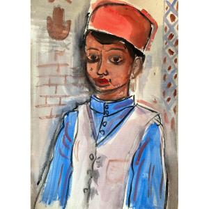 Laszlo Barta (1902-1961), "portrait Of A Young Boy"