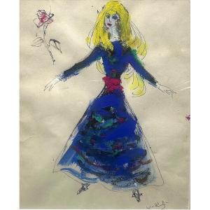 Vasyl Khmeluk (1903-1986), The Blue Dress