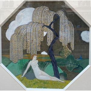 Nicola Alexandrescu (1884-1957) Romania Project For Decorations Of The Four Seasons, Summer Evening 