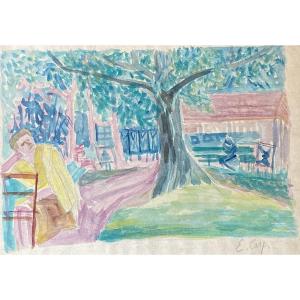Esther Carp (1897-1970) Polish Park Scene