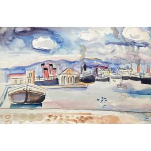 Ladislas Laszlo Barta (1902-1961) View Of A Port