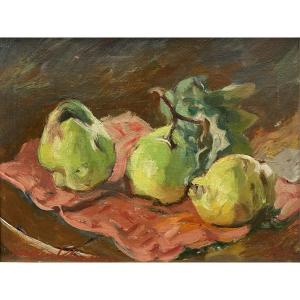 Jacques Chapiro (1887 Dvinsk - 1972) Lithuania Russian Empire Still Life With Quinces 