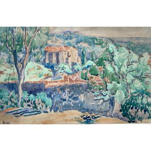 Jean Peské (1870 Gault - 1949 Le Mans) People In A Landscape Around Bormes Les Mimosas