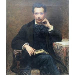 Diogenes Ulysses Napoleon Maillart (1840 - 1926) Portrait Of The Poet Ducros