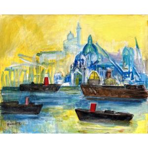 Rudolf Kundera (brünn 1911 - 2005 Cassis) Czech View Of Marseille