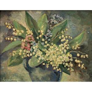 Evgenija Aleksandrovna Lang (1890 Moscow - 1973 Moscow) Bouquet Of Lilies Of The Valley 