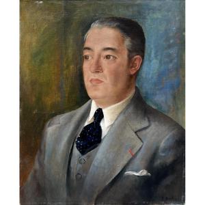 Ivan Babij (1896 Kherson - 1974 Germany) Portrait Of A Man With The Legion Of Honour 