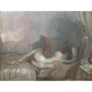 Ernest Tower Rosen (1877 Berlin - 1926) Germany Nude Woman On A Sofa 