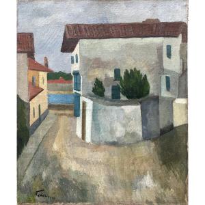 Adolphe Feder (odessa 1886 - Auschwitz 1943) Russian Empire Village In The Basque Country 