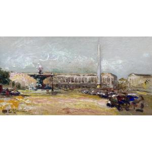 Fiodor Perevich (1885 - 1961) Russia Place De La Concorde