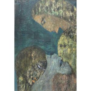 Bella Brisel (tiberias 1929 - Tel Aviv 1982) Israel Portrait Of Four Women