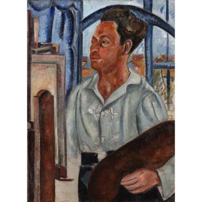 André Favory Autoportrait à La Palette Réalisé Circa 1913