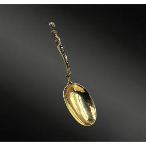 Silver-gilt Spoon Decorated With A Woman's Bust, France, 17th Century