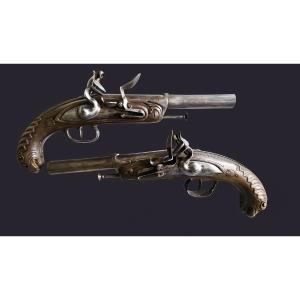 Pistols Signed Gillet In Tulle And Desaga – Circa 1770