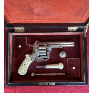 Luxury Lefaucheux Pinfire Revolver, 20 Shots, Double-barreled Over-and-under – Paris, After 185