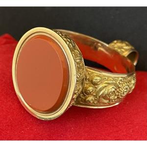 Gold And Carnelian Jewelry Stamp, Circa 1820