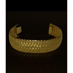 54g 18k Gold – Triple Row Solid Curb Bracelet (750‰) – Large Link Jewelry