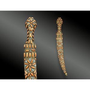 Ottoman Jambiya Of Prestige With Coral Larms Trebizond, Ottoman Empire, XIXᵉ Century