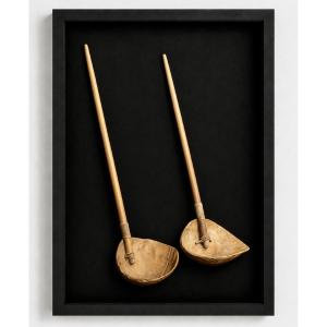 Pair Of Spoons Made From Primate Skull Parts