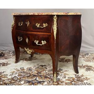 Curved Chest Of Drawers In Napoleon III Period Marquetry