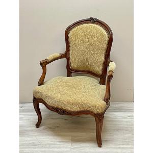 Louis XV Period Walnut Convertible Armchair 