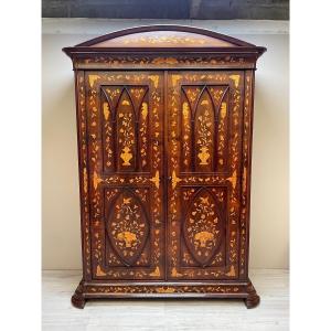 Exceptional 19th Charles X Cabinet In Marquetry 