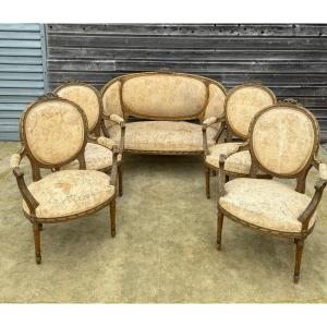 Louis XVI Style Gilded Wood Living Room