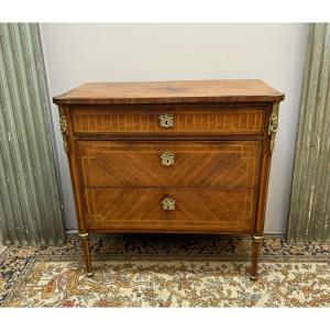 Small Louis XVI Marquetry Chest Of Drawers