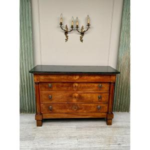 19th Century Empire Style Walnut Chest Of Drawers