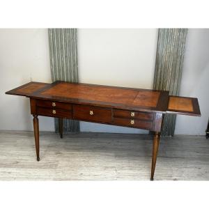 Louis XVI Mahogany Desk With Drawers, 19th Century 