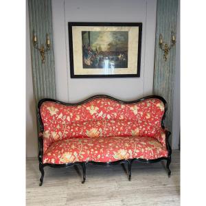 Blackened Wooden Bench From The Napoleon III Period