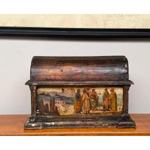 Carved Wooden Box In The Renaissance Style From The 18th Century