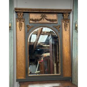 Large Wooden And Stucco Overmantel Mirror In The Regency Style 