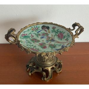 19th Century Chinese Bronze And Porcelain Bowl