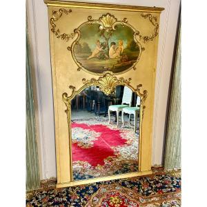 Louis XV Style Trumeau With Cherub Decoration 