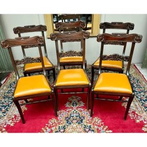 Suite Of Six English-style Mahogany Chairs
