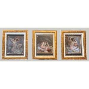 Triptych. Follower Of The Early 20th-century French Impressionist School.