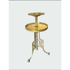 Rare 19th Century Brass Smoking Table