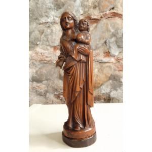 Vierge à L Enfant XVIII En Buis