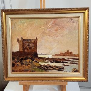 G Monat Mogador (morocco) Oil On Cardboard