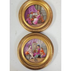 Porcelaines En Tondo : La Musique Et La Peinture D Aprés Carle Van Loo