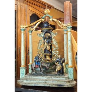" La Fuite En égypte " Espagne Fin XVIII Bois Polychrome Et Doré