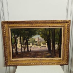 Pierre Sicard ( 1900 1981 ) Paris Place De La Concorde Au Printemps