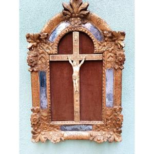 Crucifix In A Frame Called: "paillette" Regency Period