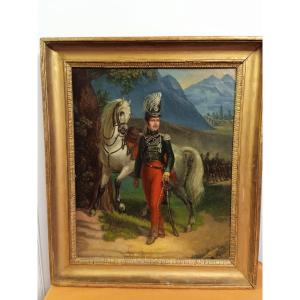 Hunter On Horseback, Early 19th Century, Oil On Its Original Canvas (restorations)